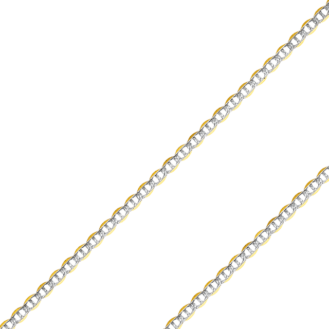 14K REAL Yellow OR White Pave Gold 1.50mm-7.70mm Diamond Cut Flat Mariner Chain