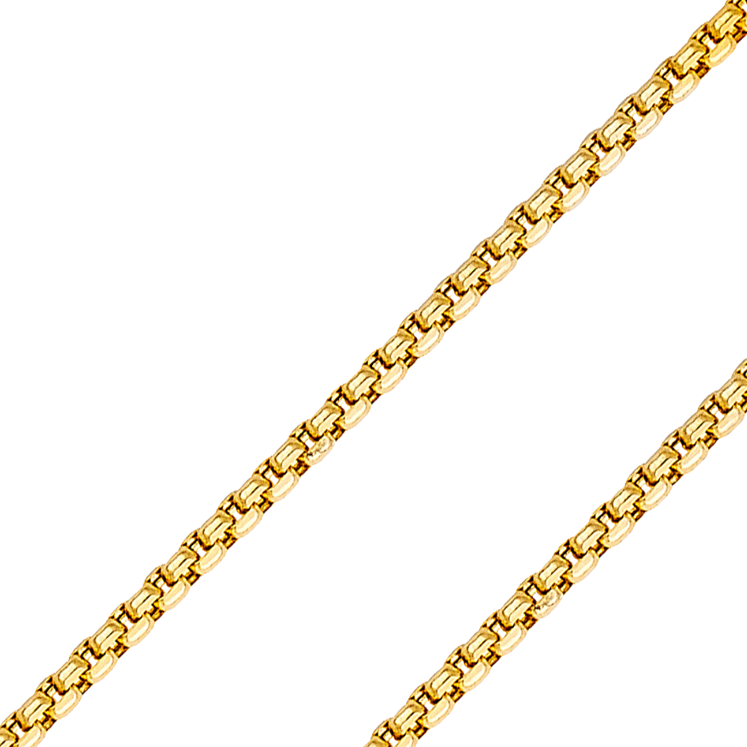 14K REAL Yellow,White,Rose Gold 1.80mm-2.70mm Round Box Diamond Cut Pendant Chain