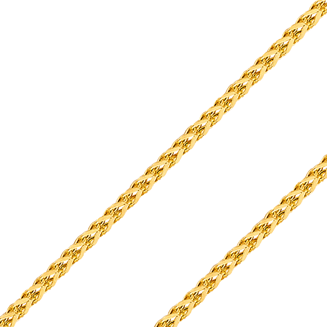 14K yellow white gold flat square open franco diamond cut pendant chain, 1.7mm | Italian made | ItalianFashions