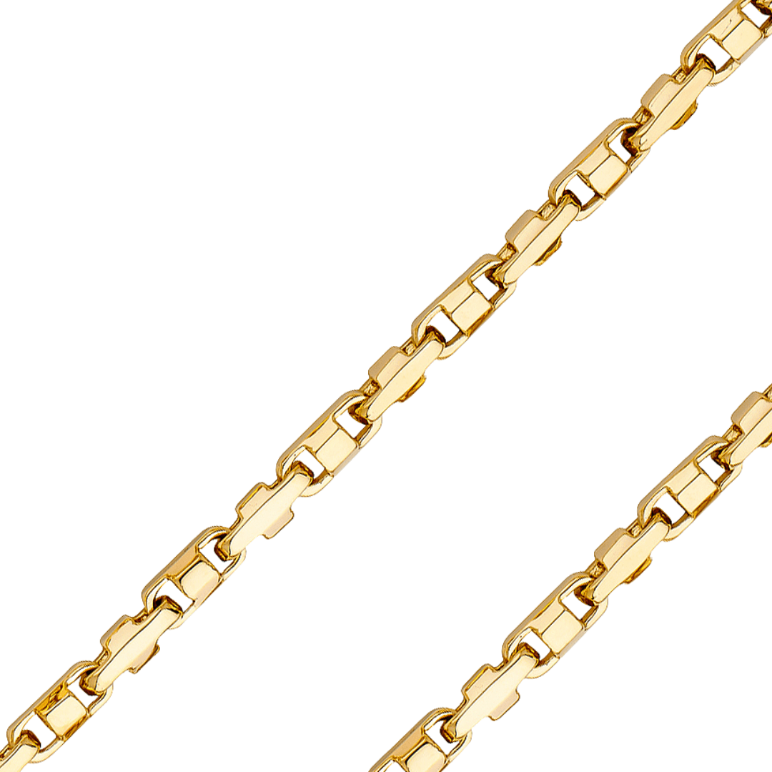 14K REAL Solid Yellow Gold 4.10mm Fancy Chain and Bracelet