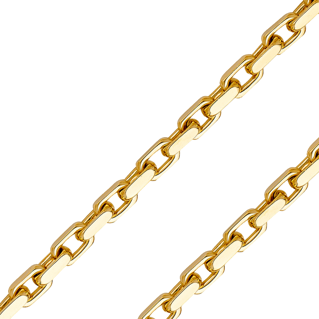 14K REAL Solid Yellow Gold 5.30mm Fancy Chain and Bracelet