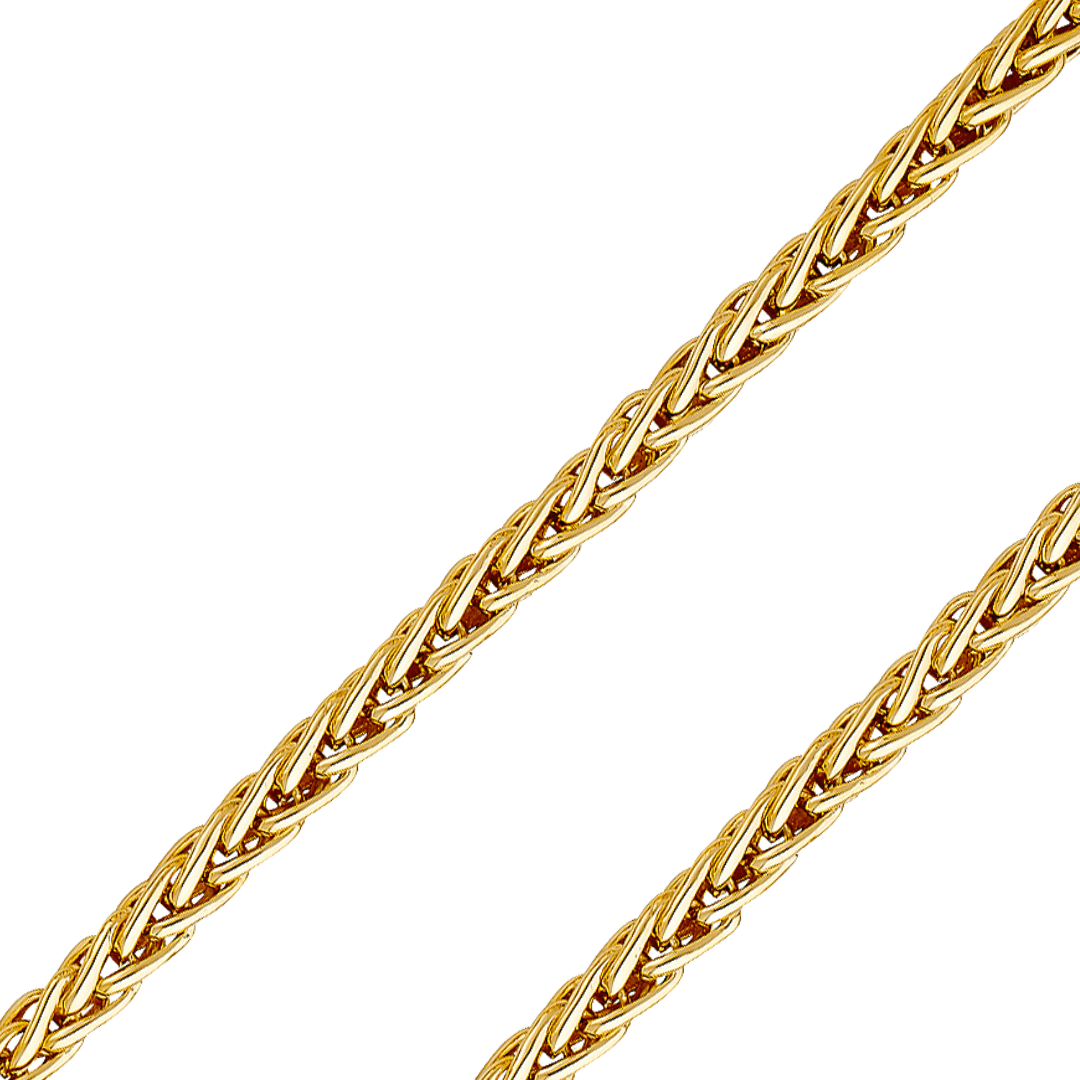 14K REAL Solid Yellow Gold 4.50mm Fancy Chain and Bracelet