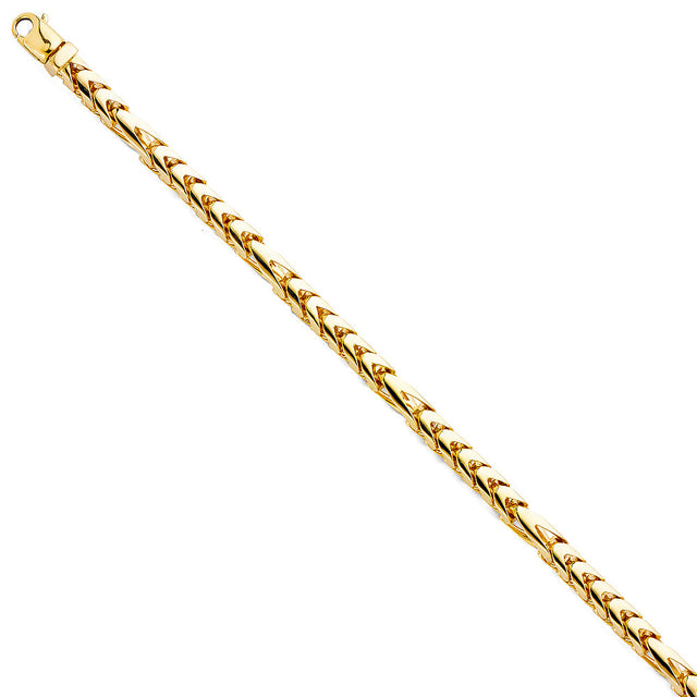 14K Yellow Gold Solid Handmade 6.1 mm Franco Chain with Lobster Clasp