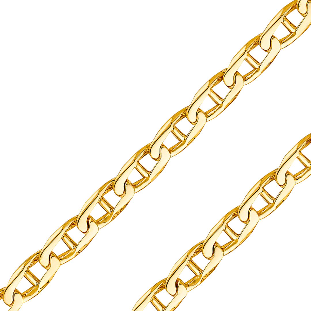 14K REAL Solid Yellow Gold 6.60mm Fancy Chain and Bracelet