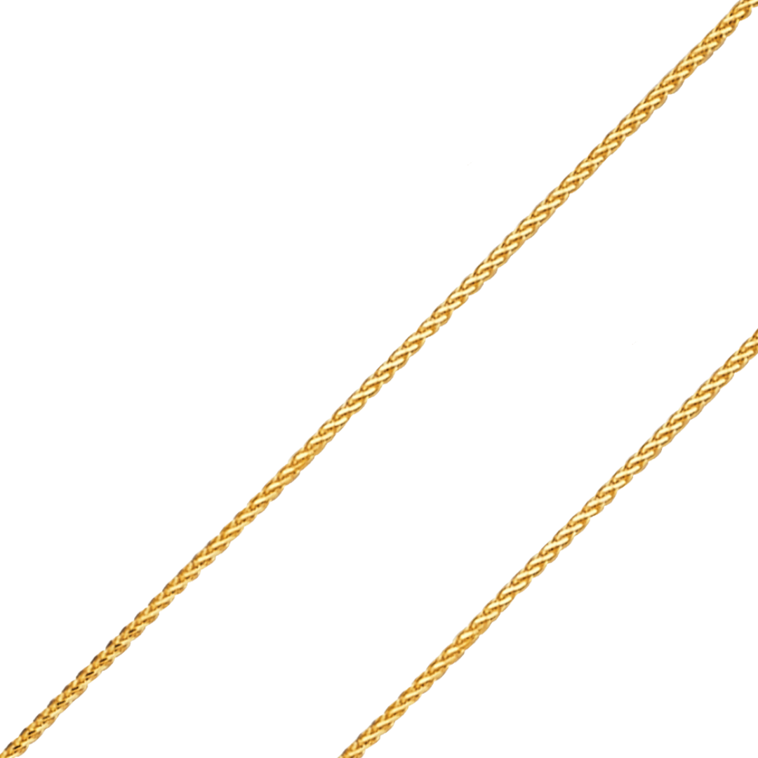 14K REAL Yellow, White Gold 0.8mm-1.3mm Round Wheat Diamond Cut Shiny Finish Pendant Chain