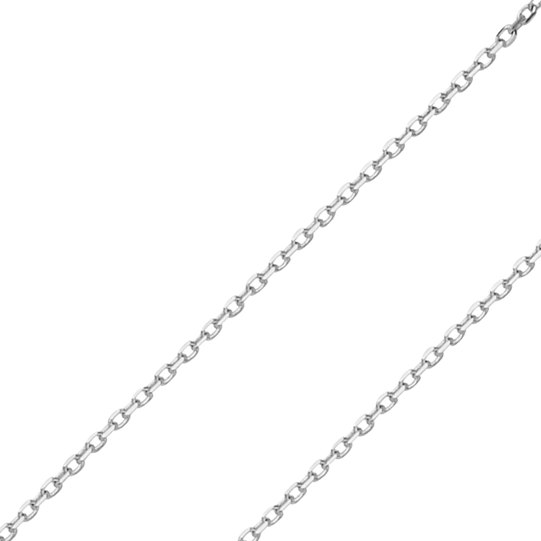 14K REAL Solid Yellow White Gold 0.90mm-1.20mm Diamond cut Oval Angled Cable Pendant Chain