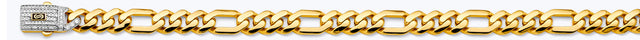 14K Two-Tone Gold Hollow 8.0 mm Monaco Figaro 3+1 Chain