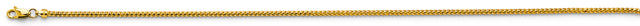 14K Yellow Gold Solid 1.7 mm Round Franco Chain