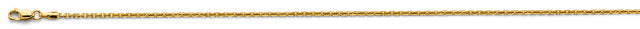 14K Yellow Gold Solid Diamond-Cut 1.3 mm Cable Chain