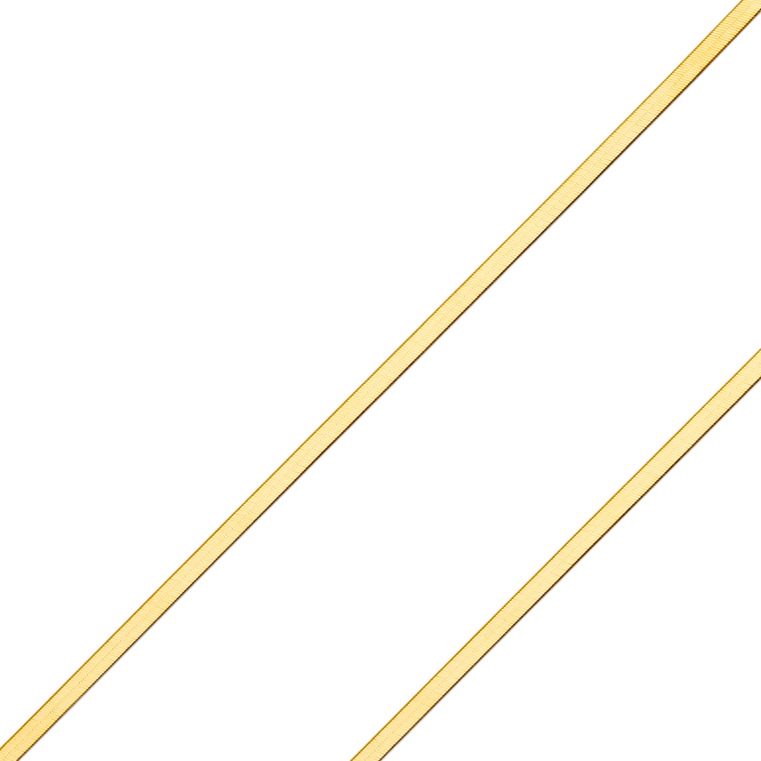 14K REAL Yellow Gold 2.30mm-3.50mm Flex Herringbone Pendant Chain