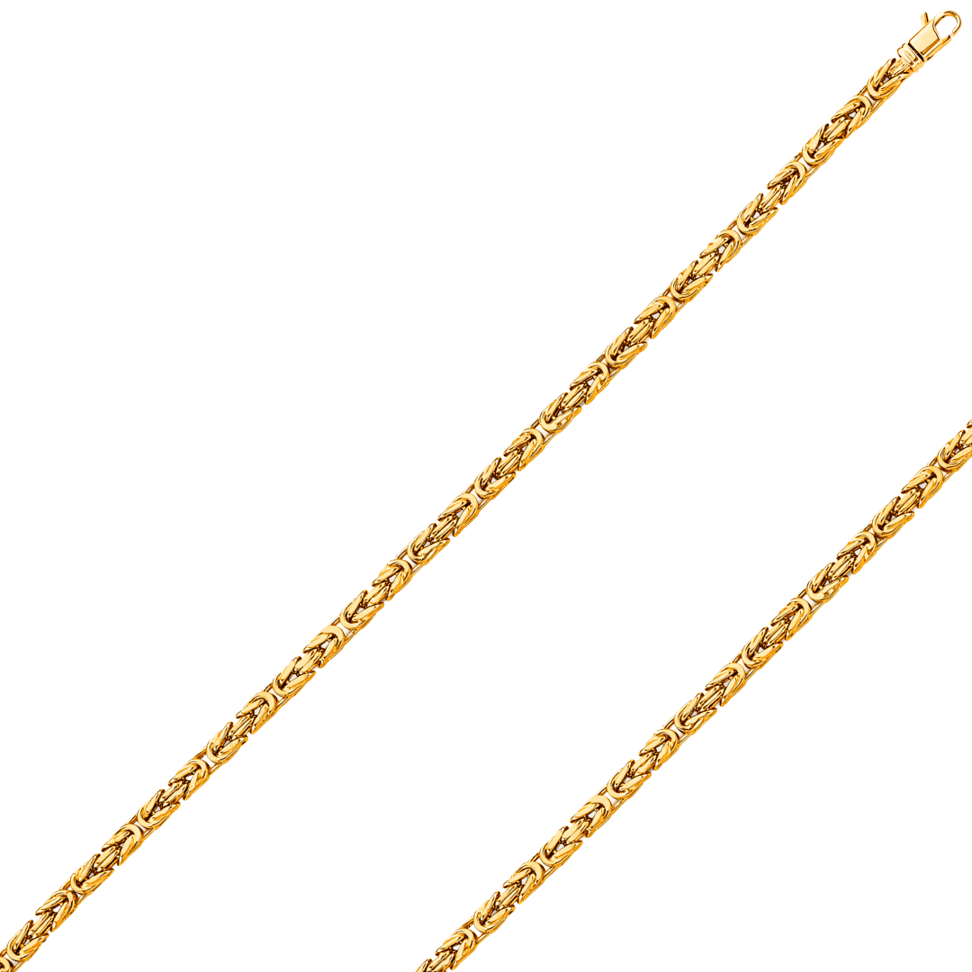 Elegant 14k hollow yellow gold chain bracelet showcasing intricate design and high-quality craftsmanship.