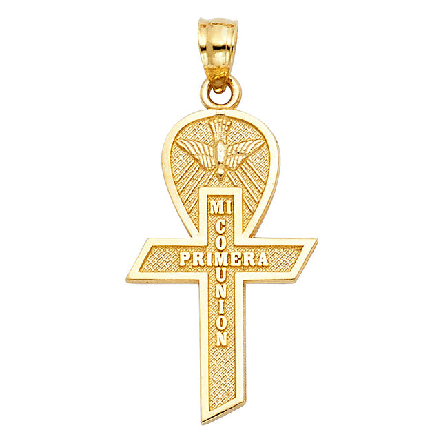 14K Yellow Gold Communion Cross Pendant