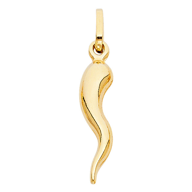 14K Yellow Gold Horn Pendant
