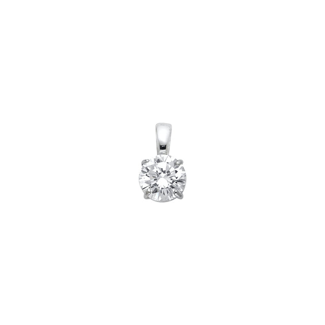 14K Gold 6 mm Round Solitaire Pendant