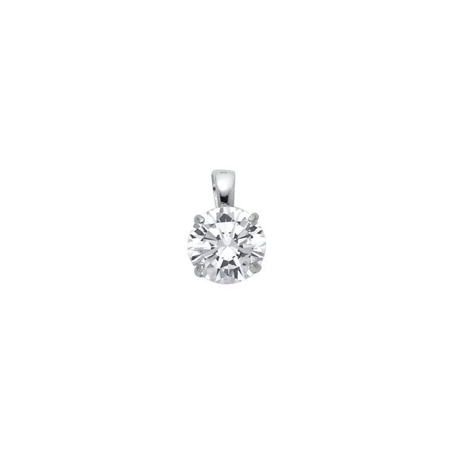 14K Gold 7 mm Round Solitaire Pendant
