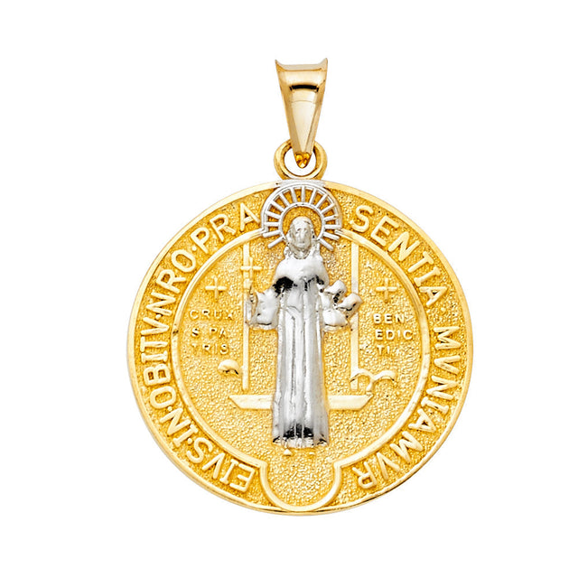 14K Two-Tone Gold San Benito Medal — Extra Large