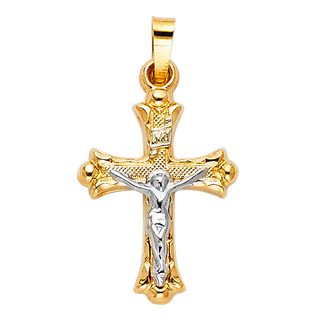 14K Two-Tone Gold Crucifix Pendant