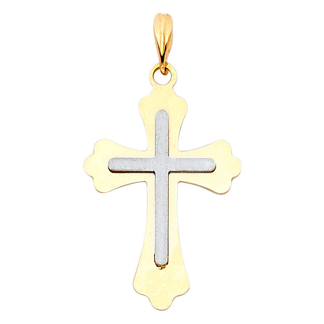 14K Two-Tone Gold Cross Pendant