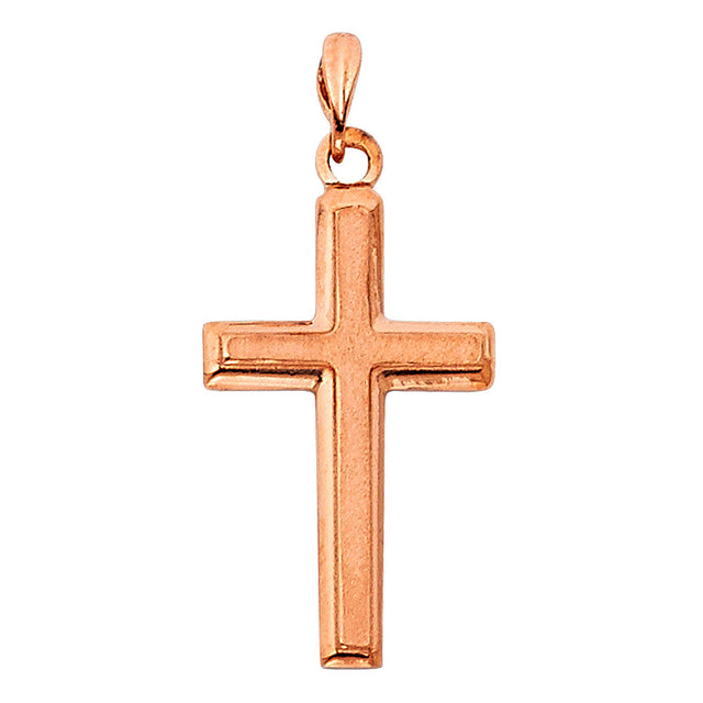 14K Yellow Gold R Latin Design Cross Pendant