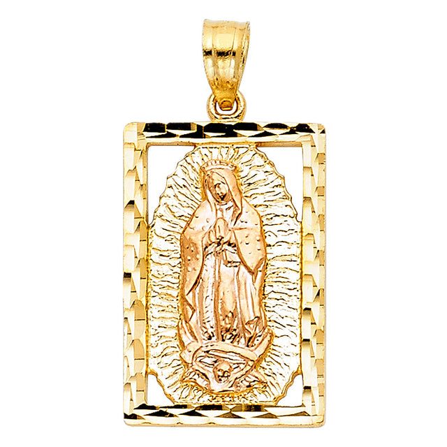 14K Two-Tone Gold Our Lady of Guadalupe Pendant