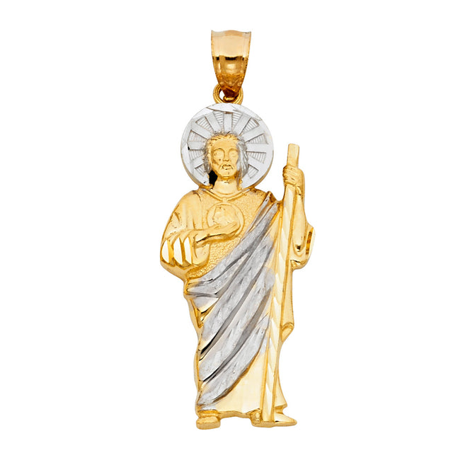 14K Two-Tone Gold St. Jude Thaddeus Pendant