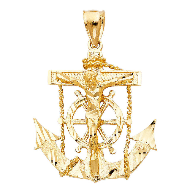 14K Yellow Gold Mariner Crucifix 6.24 g