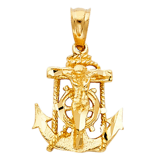14K Yellow Gold Mariner Crucifix 1.12 g