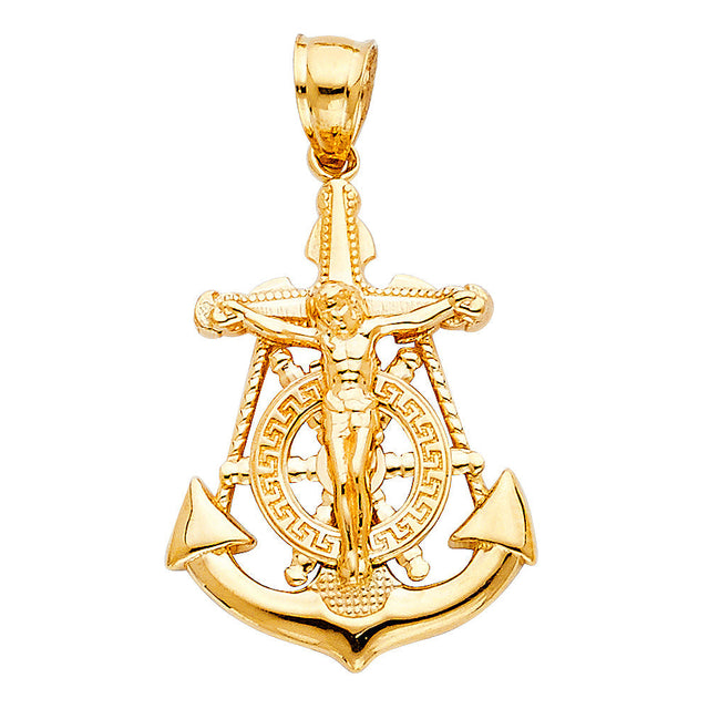 14K Yellow Gold Mariner Crucifix 1.93 g