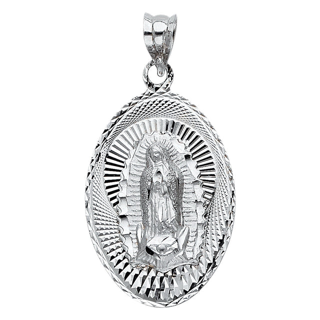 14K White Gold Our Lady of Guadalupe Pendant