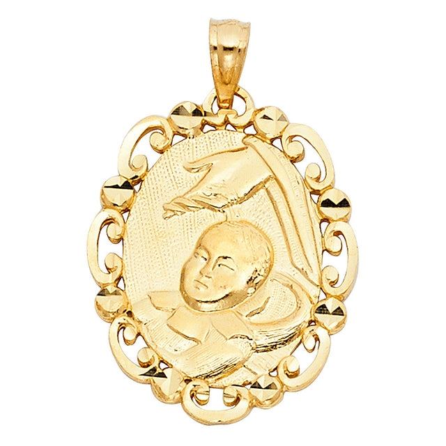 14K Yellow Gold Baptism Pendant