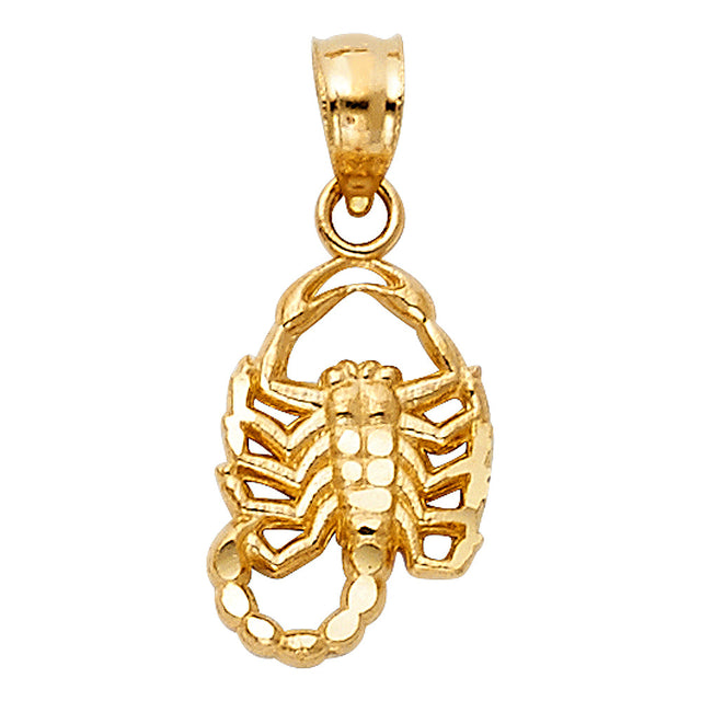 14K Yellow Gold Openwork Scorpion Pendant