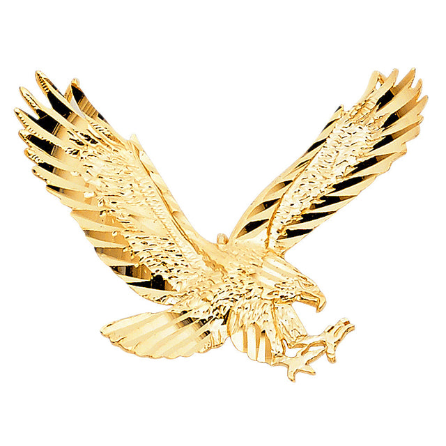 14K Yellow Gold Flying Eagle Pendant