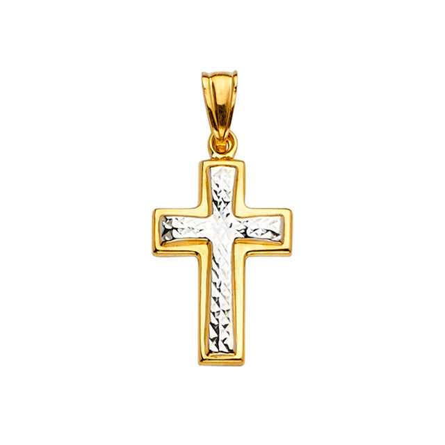 14K Two-Tone Gold Cross Pendant