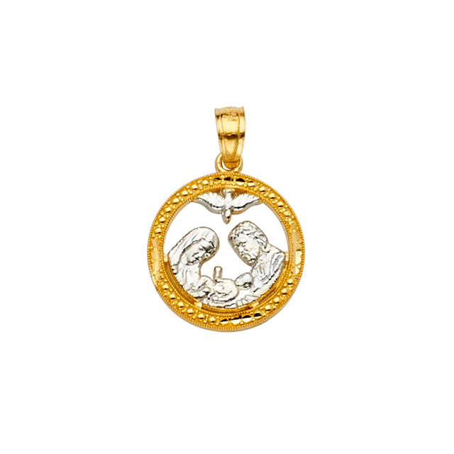 14K Two-Tone Gold Baptism Pendant