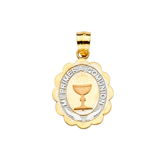 14K Tricolor Gold Primera Communion Pendant