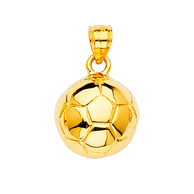 14K Yellow Gold Soccer Ball Pendant
