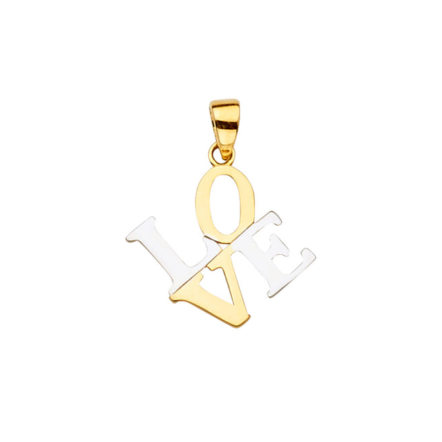 14K Two-Tone Gold Love Pendant