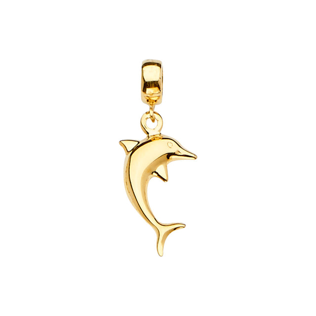 14K Yellow Gold Dolphin Charm