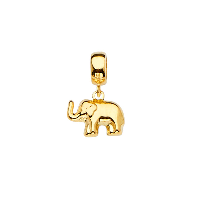 14K Yellow Gold Elephant For Mix&Match Bracelet Pendant
