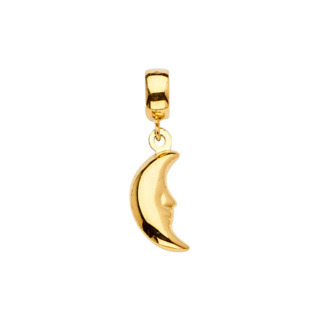 14K Yellow Gold Moon Charm