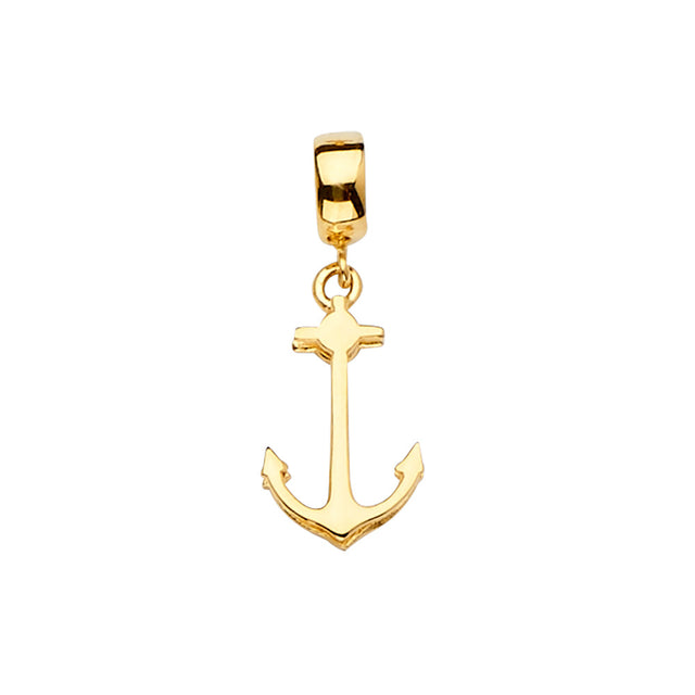 14K Yellow Gold Anchor Charm