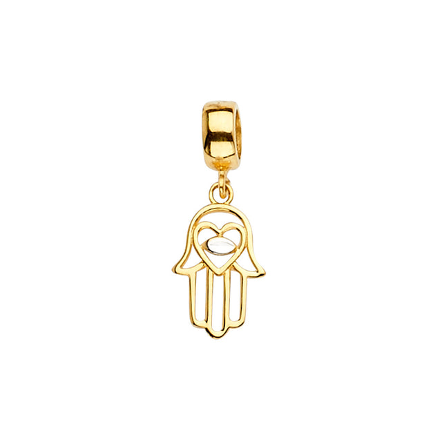 14K Yellow Gold Hamsa For Mix&Match Bracelet Pendant