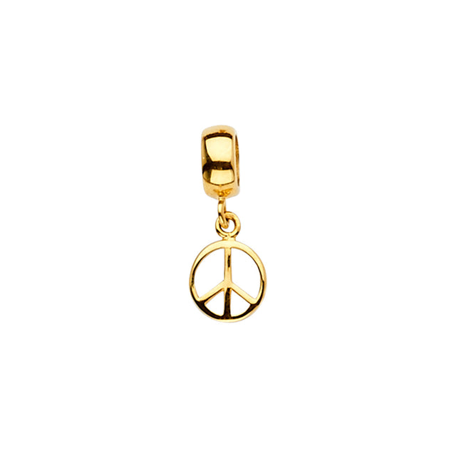 14K Yellow Gold Peace Sign Charm