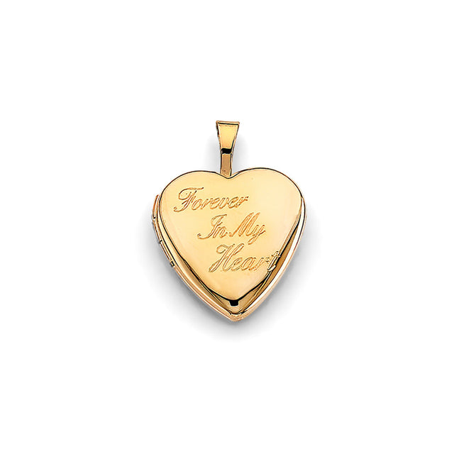 14K Yellow Gold Forever in My Heart Locket Pendant