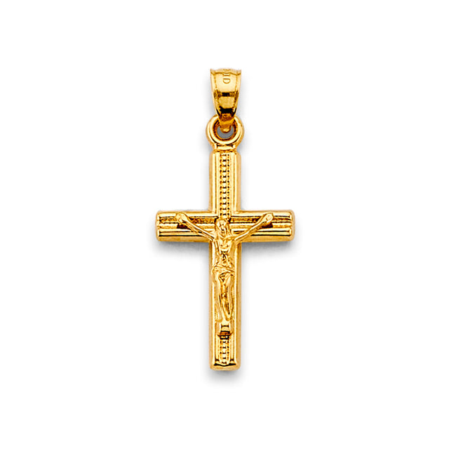 14K Yellow Gold Crucifix Cross Pendant