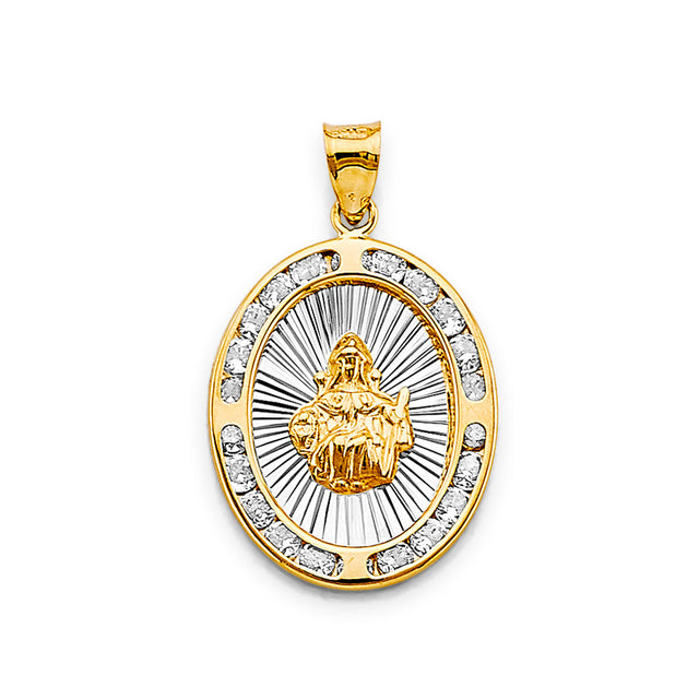14K Two-Tone Gold Oval Santo Niño de Atocha Pendant