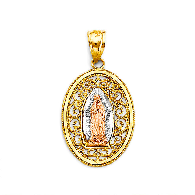 14K Tricolor Gold Guadalupe Pendant