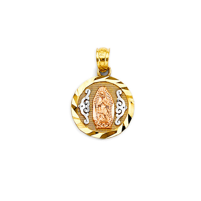 14K Tricolor Gold Guadalupe Pendant