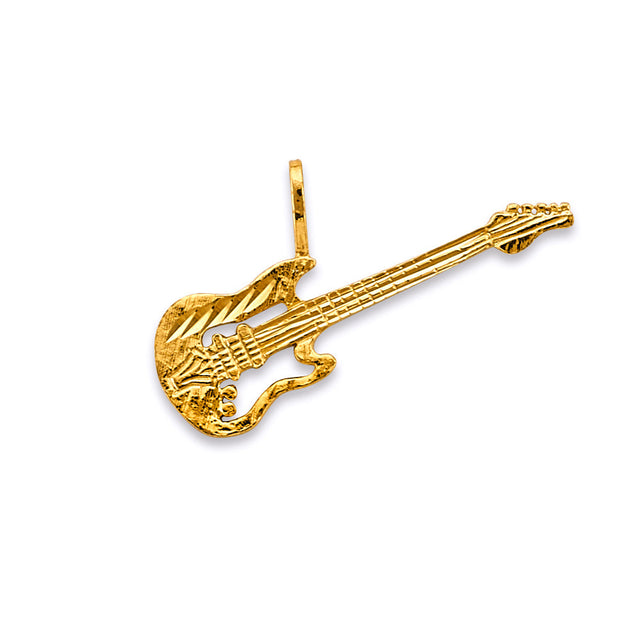14K Yellow Gold Electric Guitar Pendant