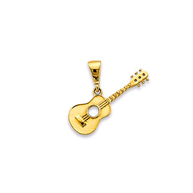 14K Yellow Gold Acoustic Guitar Pendant